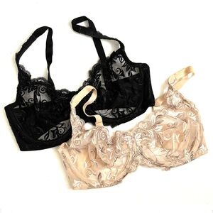 Soma sensous lace underwire bras lot of two sz 36D